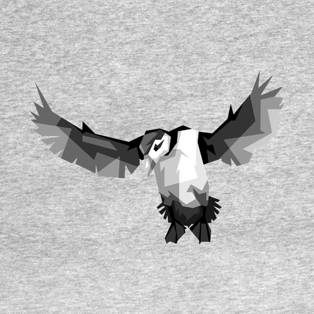 bird of the fly wpap grayscale by Rizkydwi